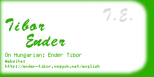 tibor ender business card